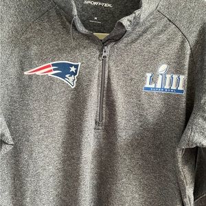 NFL New England Patriots Super Bowl LIII 2019 Pull Over Zipper  Men's Shirt